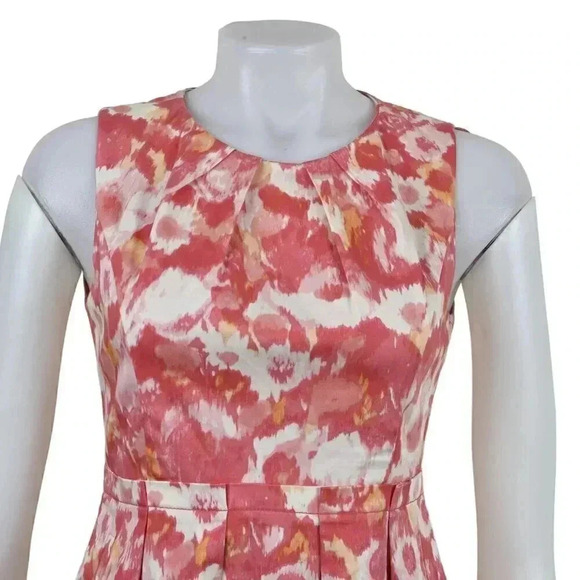 Eliza J Coral Floral Dress Mini Sleeveless Pleated Size 4 - Picture 2 of 11